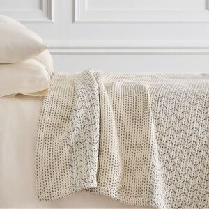 West Elm Mixed Herringbone Blanket King NWOT